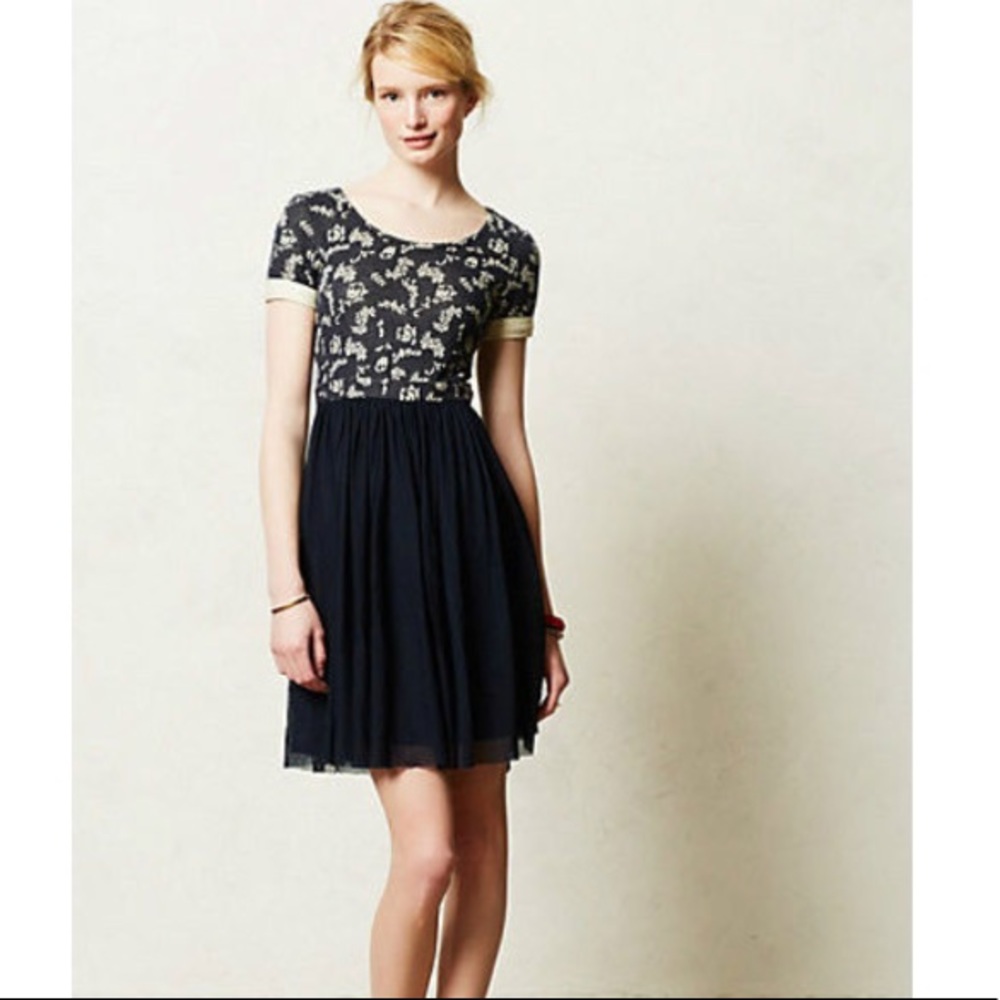 Anthropologie short sleeve floral dress